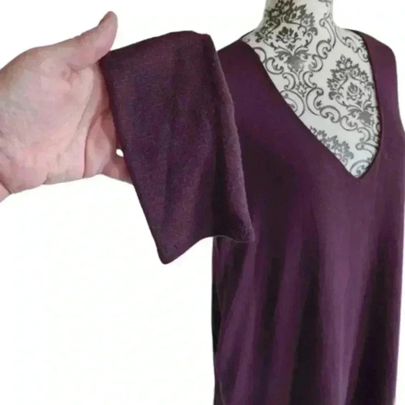 Aritzia Wilfred Free Gail Dress Long-sleeve V-neck Purple Normcore Women's S - Picture 5 of 12